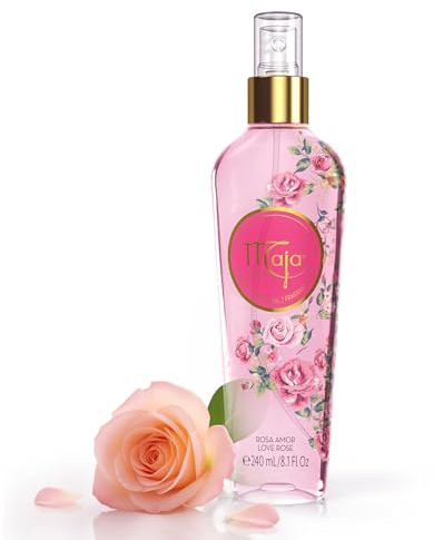 Maja Love Rose Body Spray for Women Light & Refreshing Mist with Rose and Fruity Notes, Long-Lasting Feminine Fragrance, Gentle on Skin, Classic Spanish-Inspired Design – 8.1 Fl Oz | 1-Pack