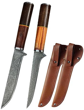 FBITE Cuchillo de acero 90Cr18Mov for deshuesar, cuchillo de carnicero de acero inoxidable, cortador de carne y pescado, cuchillo for filetear Chef salmón Sushi