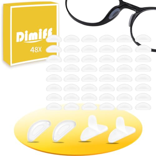 Dimiff 24 Paires Anti Glisse Lunettes, Coussinet Lunettes Nez Antidérapantes En Forme de D, Protection Nez, Accessoires Pour Lunettes Pour Lunettes de Vue et de Soleil.