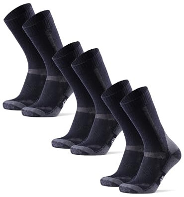 DANISH ENDURANCE Merino Wandersocken, Sommer Trekkingsocken, Unisex, Herren, Damen & Kinder, 3 Paar, Marineblau, 43-47