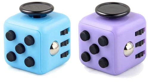 AYNKH Fidget Toy, 2 Stück, Würfel, Anti-Stress-Spielzeug, sensorisches Spielzeug, Angstspielzeug, Fingerspielzeug, Geschenk für Kinder und Erwachsene, mit 6 verschiedenen Funktionen