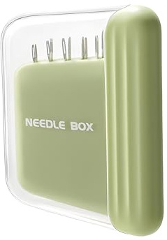 Boîte de Rangement Magnétique pour Aiguilles Portable Verte, Coussin Magnétique pour Aiguilles, Boîte pour Aiguilles à Coudre pour Voyage et Accessoires de Tricot Choix d'Aiguilles Compact et Pratique