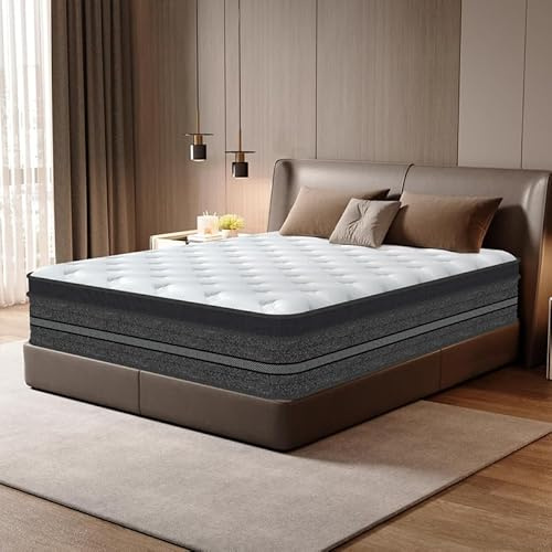 Matelas 140x200 cm Épais 32cm, Certifié Oeko-TEX, Moyenne Ferme, matelas Hybride à Ressorts Ensachés Indépendant en Mousse à Mémoire de Forme, Soutien Parfait et Durable, Hypoallergénique, Luxe