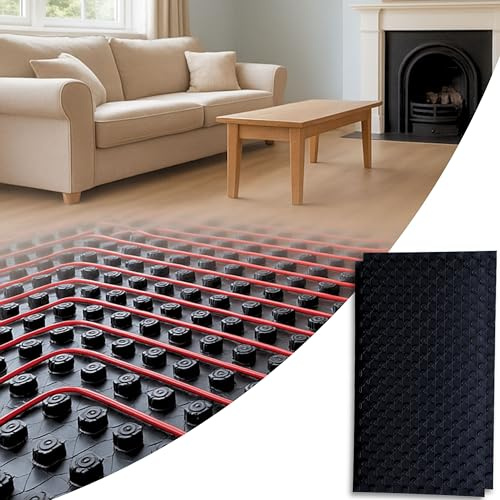 Underfloor Heating Insulation Boards – 38mm Premium Castellated 145 × 85 cm (14–17mm Pipes) EPS Foam Board / Polystyrene Sheet Pipe Fixing Panel – Thermal Insulation for Wet (Water-Based) Systems