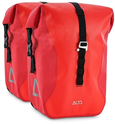 acid Travlr Pro 20/2 Fahrrad Gepäckträgertasche Set rot