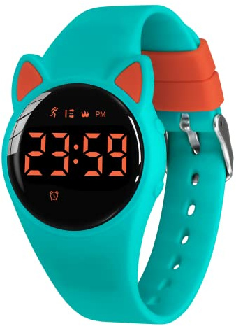 Digital Sports Watch, Fitness Tracker with Pedometer Step Counter Vibrate Alarm Calorie Distance Stopwatch Exercise Waterproof Rechargeable Walking Outdoor Silicone Wrist Watches for Boys Kids
