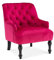 Antique Retro Chesterfield Buttoned Fuchsia Pink Velvet Occasional Accent Chair – Luxurious Tufted Single Armchair for Traditional Modern Small Spaces, Living Room Bedroom Conservatory Reading