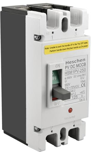 Heschen DC-Leistungsschalter MCCB, HSM1PV-250, 2-polig, DC550V 125A, Photovoltaik-Leistungsschalter, für PV-Solaranlage Solarmodule Netzsystem