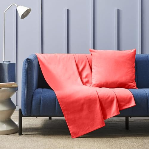 HABITA 33 HOME Plaid Canapé 250x280 cm – Jeté de Léger – Drap de Lit Printemps/Été – Grand Tissu de Protection pour Canapé et Lit (Bordeaux Sorrento)