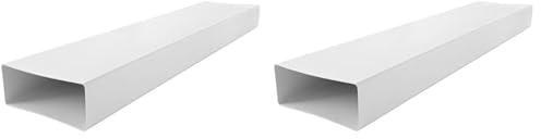 La Ventilazione CT1229B Tubo per Aerazione Canalizzata Rettangolare in PVC, Bianco, 1000 x 220 x 90 mm (Confezione da 2)