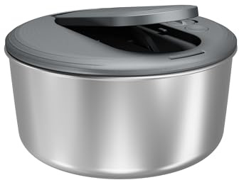Zyliss Swift Dry Salatschleuder Edelstahl Klein, 3.5L, Salatschüssel mit Deckel, BPA-frei, Rutschfester Boden, AquaVent™-Technologie, Stopptaste, Spülmaschinengeeignet