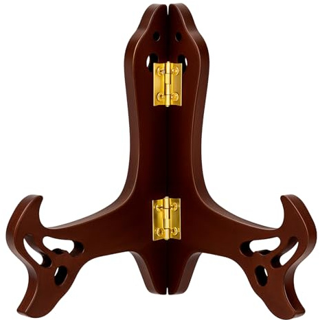 Wooden Display Stand 5 Inch Easel Plate Holder Hollow Picture Frames Photo Holder Stands Folding Displays Stand Desktop Ornaments and Artwork Display Stands Easels Dish Rack Holders