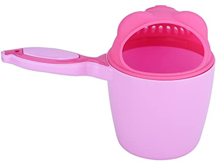 Tbest Shampoo Cup with Fish Handle, Detachable Baby Rinse (Pink)