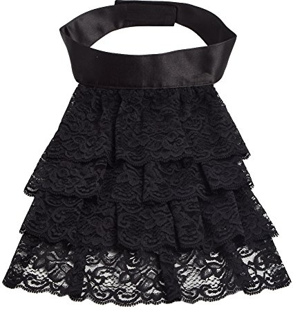 BLESSUME Lace Jabot Victorianos Accesorios para Disfraces Medievales, Negro (B)