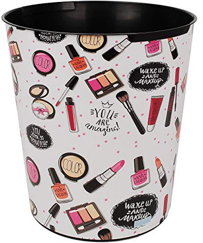 alles-meine.de GmbH Papierkorb/Behälter - Make Up & Lippenstift/Kosmetik - Schminke - 10 Liter - wasserdicht - aus Kunststoff - Ø 28 cm - großer Mülleimer/Eimer - Abfalleim..