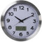 Perel Aluminium LCD Wall Clock with Thermometer, Hygrometer and Forecast, Diameter, Silver/White, Ø 35 cm