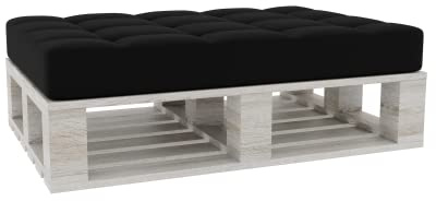 Gutekissen® Pallkudde Kviltade Kuddar med Knappar PFG (Sittdyna 120x80, Svart)