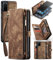UFinetech 2-in-1 Samsung Galaxy S20 Plus Hülle Handy Tasche Leder TPU Flip Magnetisch Ständer Kartenfach Reißverschluss Retro Luxus Abnehmbar Samsung Galaxy S20+ 5G Cover Wallet 2021 mit Band Braun