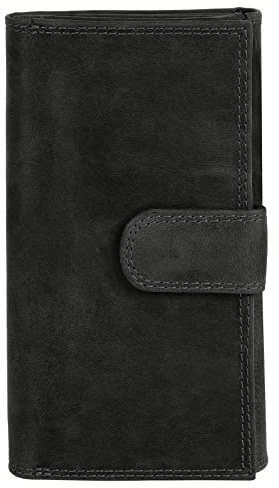 BAGAN große Geldbörse im Hochformat Echt Leder Herren | Portemonnaie XXL, Brieftasche 2 Kartenabteile, Geldtasche Druckknopf, Geldbeutel 14 Kartenfächer | 021668