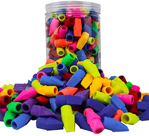 Pencil top Erasers,200 Pack,Pencil erasers Toppers,Cap erasers,Pencil Eraser caps,Eraser Tops,Pencil top erasers for Kids,Cap erasers for Pencils Bulk,9 Colors