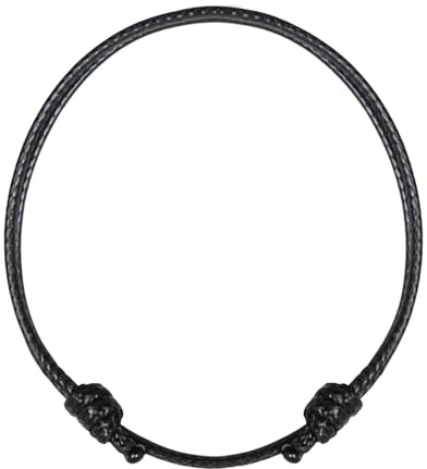 Luck Strings Black Wax Nylon Cord Bracelet - Waterproof Adjustable Unisex String Bracelet for Men & Women, Minimalist Protection Amulet, Nautical & Outdoor Jewelry, Strength Symbol (Black, one size)