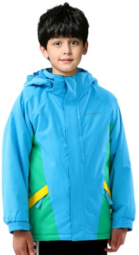 ENDIRAD Boys Waterproof Winter Snow Coat Size 7-8, Kids Ski Snow Jacket for Boys, Warm Fleece Lined Winter Windproof Jacket with Hood