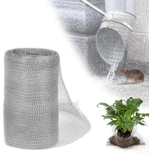 Zasvec Drahtgitter Feinmaschig 1 Rolle Drahtgeflecht Edelstahl Wühlmausgitter Edelstahl Maschendraht Fenstergitter Maschendraht Drahtgeflecht Feinmaschig für Nagetierschutz und DIY, 12.7 * 600cm