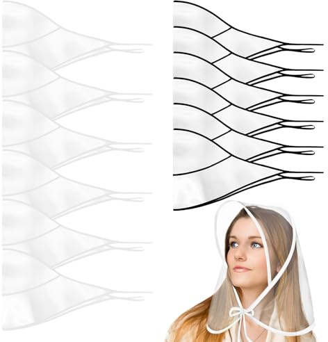 Cididu 12 Pieces Clear Rain Hat with Visor, Reusable Plastic Rain Bonnet, Foldable Rain Scarf for Lady Waterproof, Women Rain Wear Protect Hairstyle