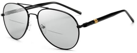 EYEphy Progressive Multifocal Photochromic Reading Glasses, Metal Frame HD Aspheric Resin Lens Sunglasses/UV400,03,+1.25