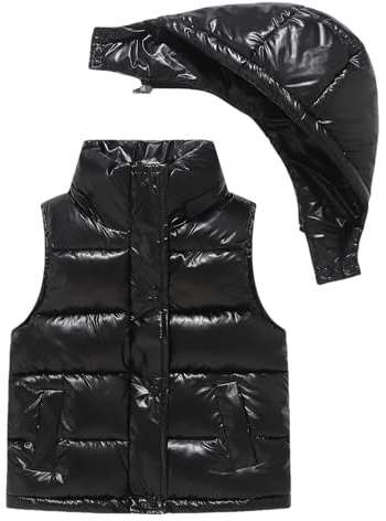 Happy Cherry Gilet en Duvet Léger Enfant Fille Garçon Doudoune sans Manche Gilet Matelassé Chaude pour Enfant 140