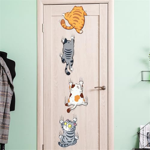 Wandtattoo, Kinderzimmer Katze Aufkleber, Süß Katzen Wandsticker, Katzen Sticker, Türaufkleber, Schlafzimmer Wanddeko Für Junge Mädchen