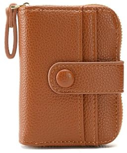 TTPSRY Porte Carte Femme Accordéon Cuir PU Portefeuille Petit Zippé Légers Portefeuilles Souple Plusieurs Compartiments Emplacements Grande Capacité Carte Crédit Mode Cadeau（Marron）