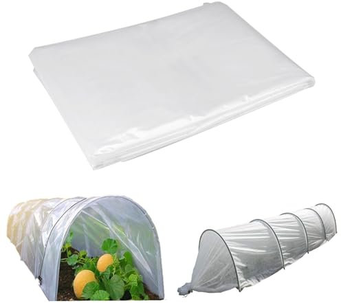 Bache pour Serre 3x2M Bache Plastique Transparente, Imperméable Film Polyéthylène Résistant à la Déchirure, Réutilisable Film de Serre Tunnel pour Couvrir Les Jardin, Légumes und Tomate