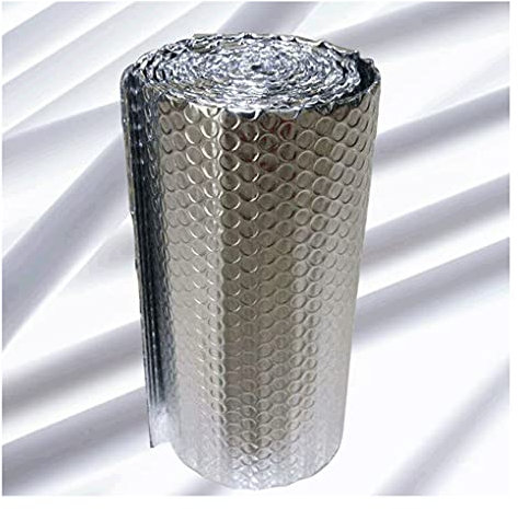 WDSOPK Rollo De Aislamiento De Aluminio, Lámina Aislante, Barrera De Vapor, Aislamiento Reflectante, Barrera Térmica, Kit De Aislamiento para Puerta De Garaje, para Pared, Suelo(1X15M)