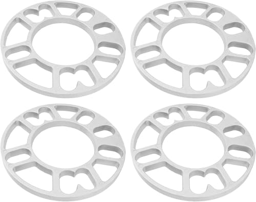 Hapivida 5mm/10mm Wheel Spacers, Thickness Universal Aluminum Shims Hubcentric Spacer for 4/5 Stud Wheel 3.1in ID 5.9in OD (4pcs 10mm)
