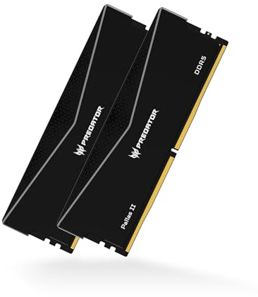 Acer Predator Pallas II Heatsink DDR5 RAM 96GB (48GBx2) Kit, Up to 6000MHz CL28 Intel XMP 3.0 AMD EXPO Computer Memory for Gaming and Workstation, Black - BL.9BWWR.676