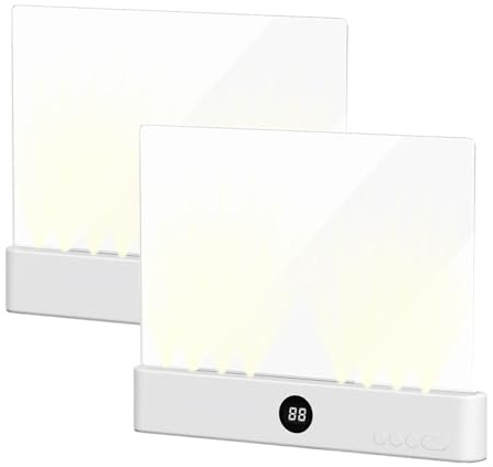Lampada da Lettura - 2 Pezzi Luce Piatta a LED, Luce per Pagina di Libri Trasparente, Lucis Notturne da Lettura con Regolabile In 3 Colori e Timer per Letturi Degli Studenti, Apprendimento e Viaggi