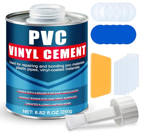 NoxGule Colla per Plastica, Kit Riparazione Materasso Gonfiabile, Colla per PVC, Impermeabile, Forte Aderenza, per Riparare Materiali in PVC, Tubi di Plastica, Gommone Gonfiabile, Tende, 250 g