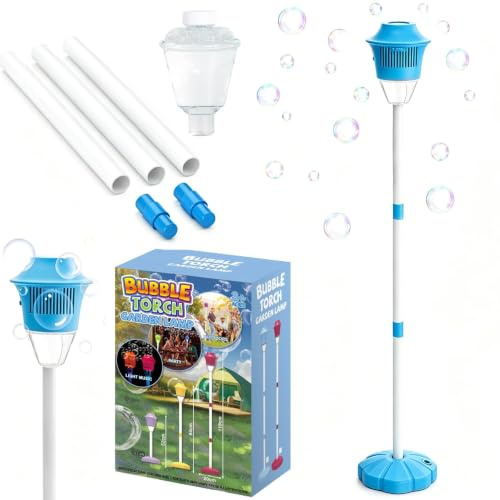 Automatische Seifenblasenmaschine,Seifenblasen Laterne,Seifenblasen Blume mit Licht & Musikstraßenform,Bubble Maschine,Höhenverstellbar,Seifenblasen-Fackel Gartenlampe Spielzeug für Party Hochzeit