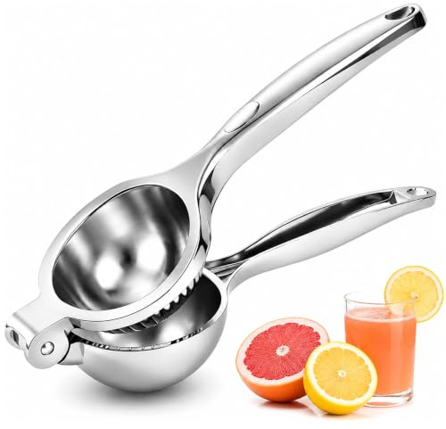 Exprimidor Limon Zinc Exprimefrutas, Exprimidor Manual con Ranura Roscada Eficiente, Diseño Ergonómico de Palanca para Naranja, Pomelo, Lima