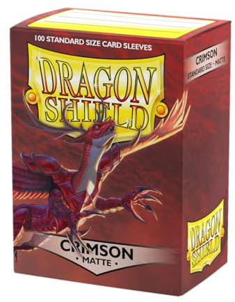 Dragon Shield | Standard Size Card Matte Sleeves | 100 CT - Smooth & Tough Premium TCG Sleeves | Compatible with Pokemon, Flesh & Blood, One Piece & Magic The Gathering | Crimson - Matte