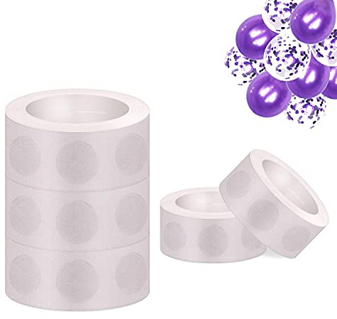 500 Piezas Puntos de Pegamento de Globos, Puntos de Pegamento Puntos Adhesivos de Doble Cara Cinta de Pegatinas para Bodas Cumpleaños Decoraciones de Globos de Fiesta,10 mm de diámetro (5 Rollos)