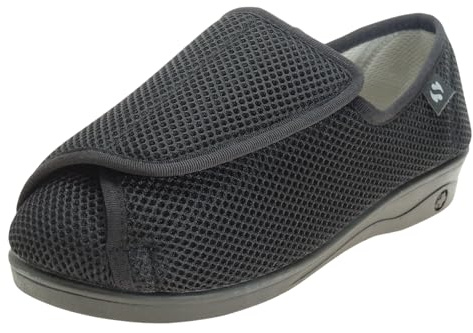 Calzados Romero Zapatilla para Pies Delicados en Ancho Especial para Mujer Tratamiento Antibacteriano Sanitized Negro Talla 38