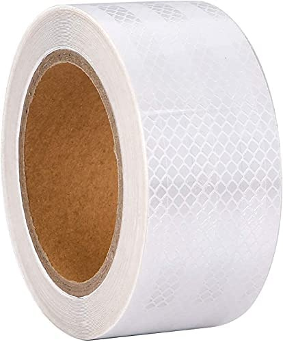 XFXIA Cinta Reflectante Adhesiva, Res Istente Al Aguapegatinas Reflectantes Cinta De Seguridad Autoadhesiva para Coche Camión Motocicleta Barco Bicicleta Remolque Camper (10M*5CM / 2 X 33ft, Blanca)