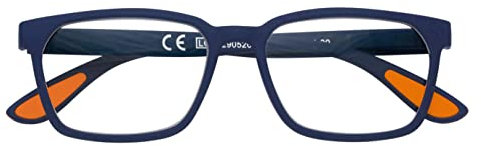 Zippo Occhiali da Lettura Soft Touch, Realizzati con Montatura dalle Linee Morbide, Ideale per Uomo e Donna, Diottria +3.00, Color Blu, Asta Interna Arancio