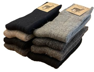 Frencis - Calze Corte Uomo Donna in Lana Alpaca – Calze Termiche Invernali al Polpaccio, Morbide e Traspiranti, Ideali per Trekking e Outdoor - Confezione da 4 Paia - Taglia 35-40