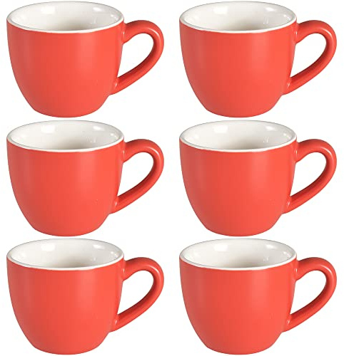 homEdge Mini Pro espressokopp, 90 ml (3 oz) små kaffemuggar Demitasse för Espresso, te – röd