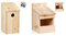Relaxdays Nistkasten, Nisthöhle für Vögel, zum Hängen, unbehandeltes Holz, Flugloch-Ø 3,2 cm, 26 x 12 x 14,5 cm, Natur & Halbhöhle Nistkasten, Vogelkasten zum Aufhängen, 20 x 12 x 15,5 cm, Natur