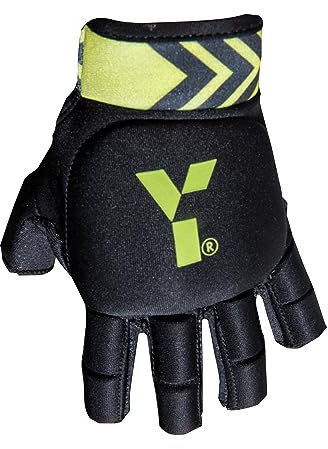 Y1 Hockey, MK7 Glove, Field Hockey Glove, Reinforced Plastic Glove, Open Palm Design, Full Hand Protection, Kids Gloves, As Used by International Players (L)