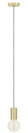 EGLO Pendellampe Pozueta 1, Pendelleuchte über Esstisch, E27 Fassung mit Kabel, Hängeleuchte aus Metall in Messing, Schnurpendel Hängelampe, Ø 6,5 cm